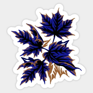 Leaves - Dark blue/beige Sticker